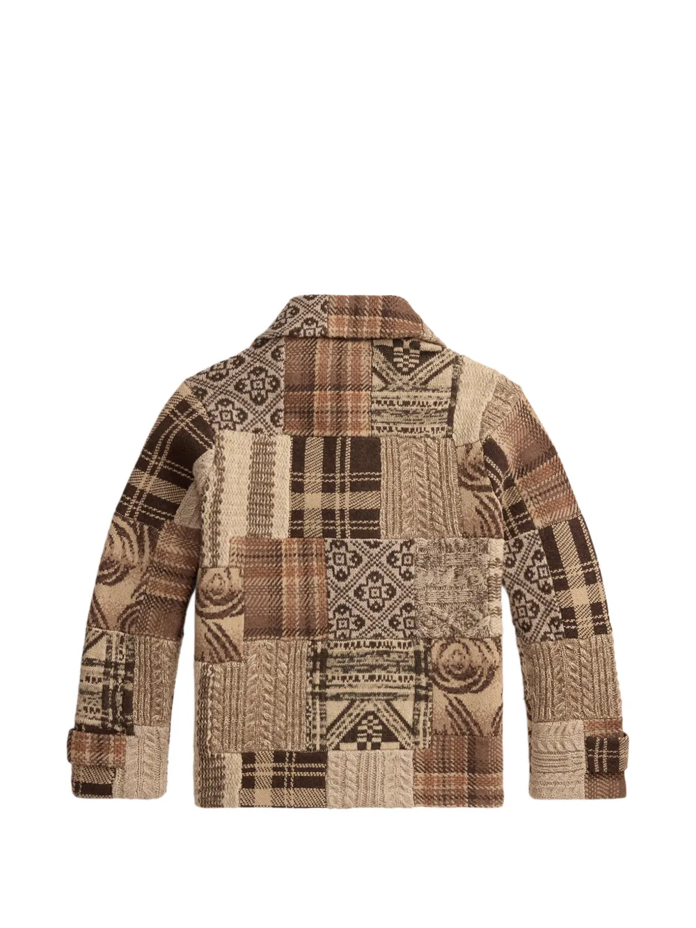 Ralph Lauren RRL Vest met toggle sluiting en patchwork Beige