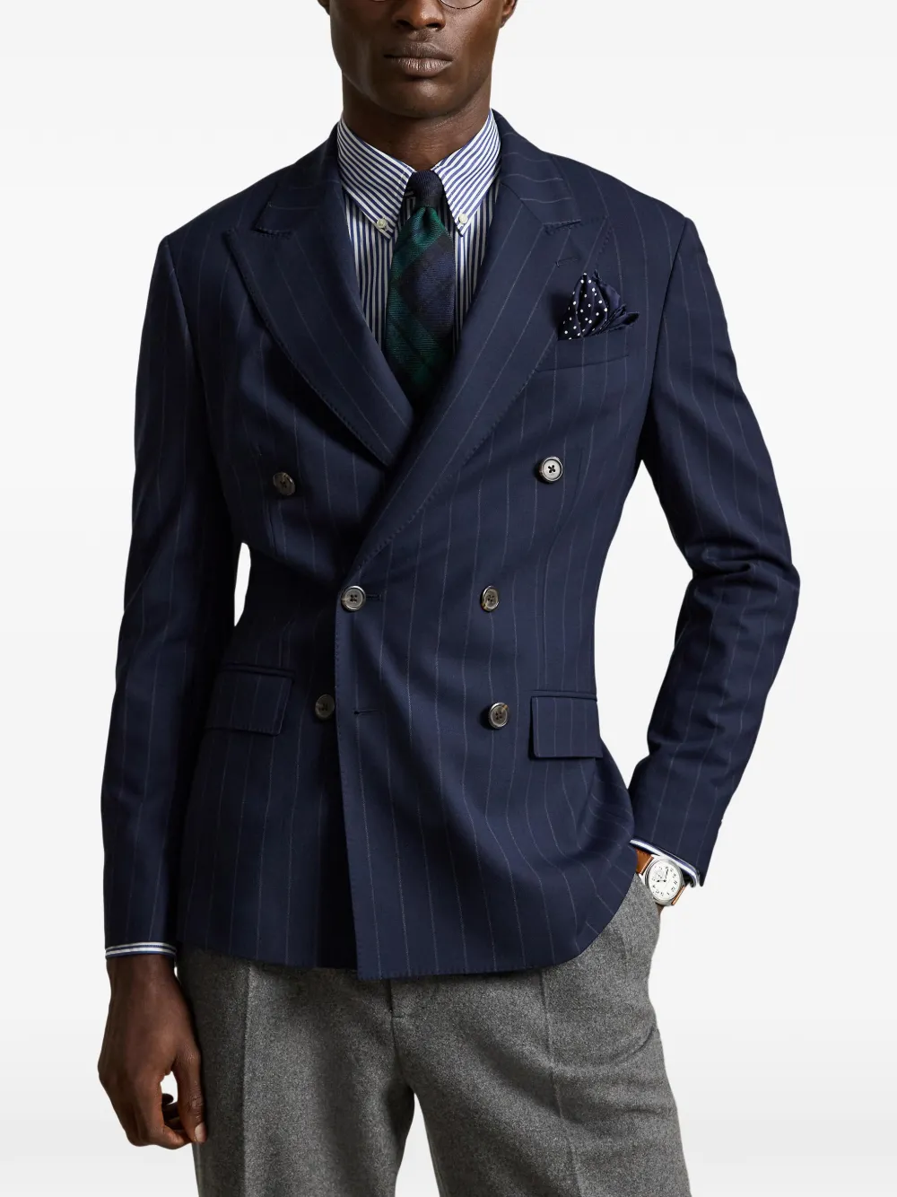 Polo Ralph Lauren Modern Fit gestreepte twill blazer Blauw