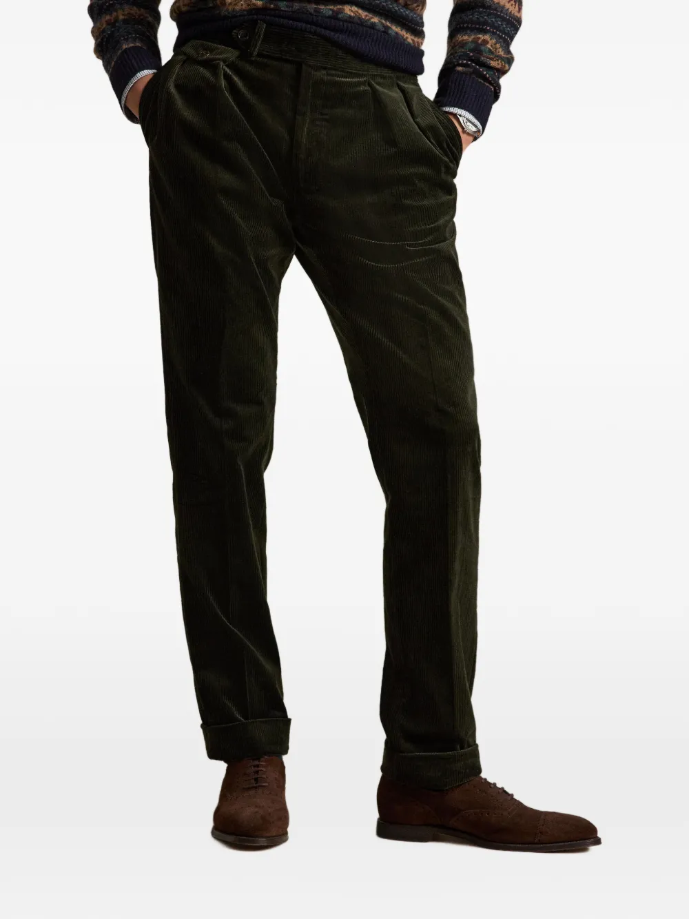 Polo Ralph Lauren Ribfluwelen plooibroek Groen