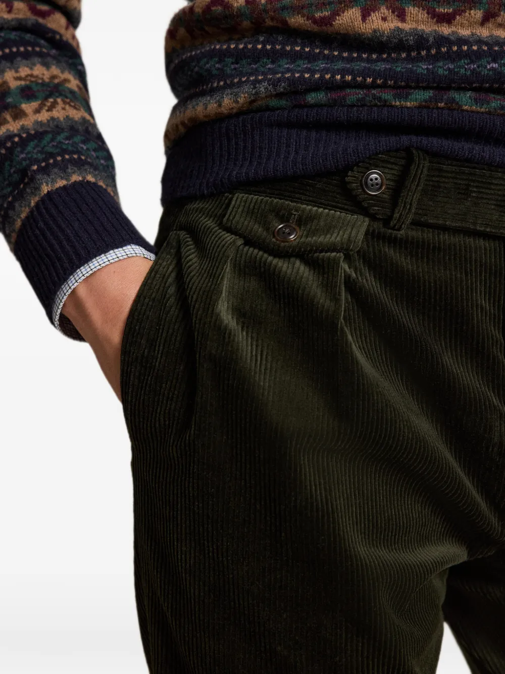Polo Ralph Lauren Ribfluwelen plooibroek Groen