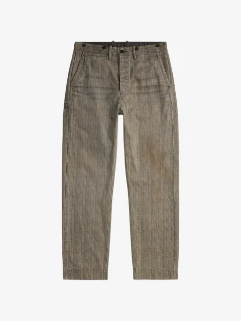 Ralph Lauren RRL pantalones de algodón con motivo pied de poule