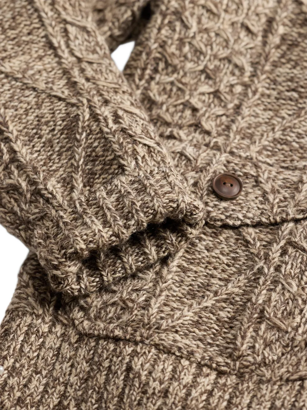 Ralph Lauren RRL Kabelgebreid vest met rits Bruin