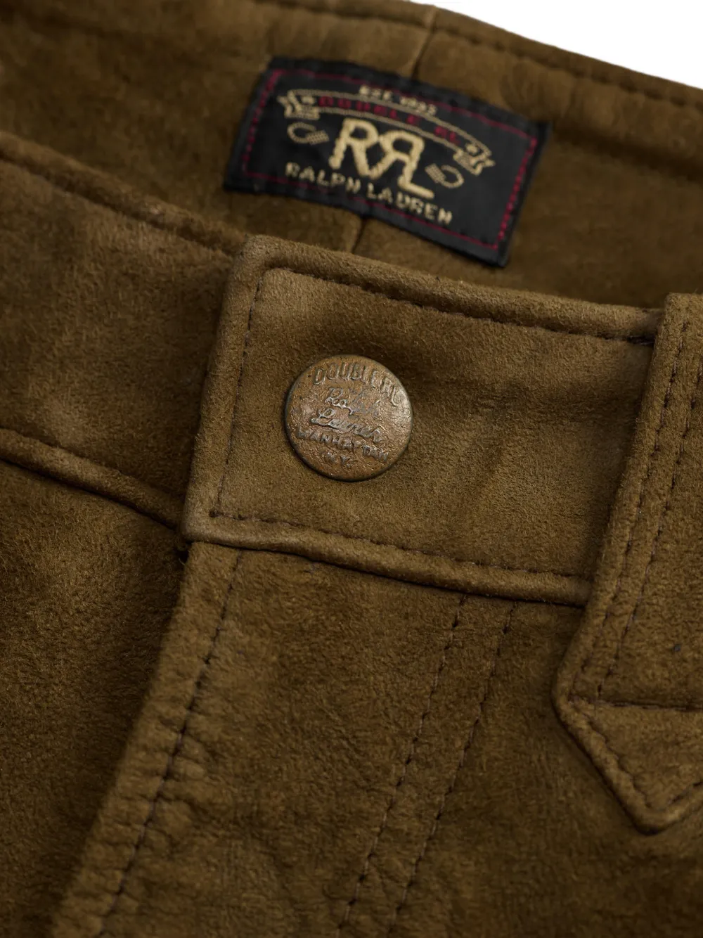Ralph Lauren RRL Suède broek met kant Bruin