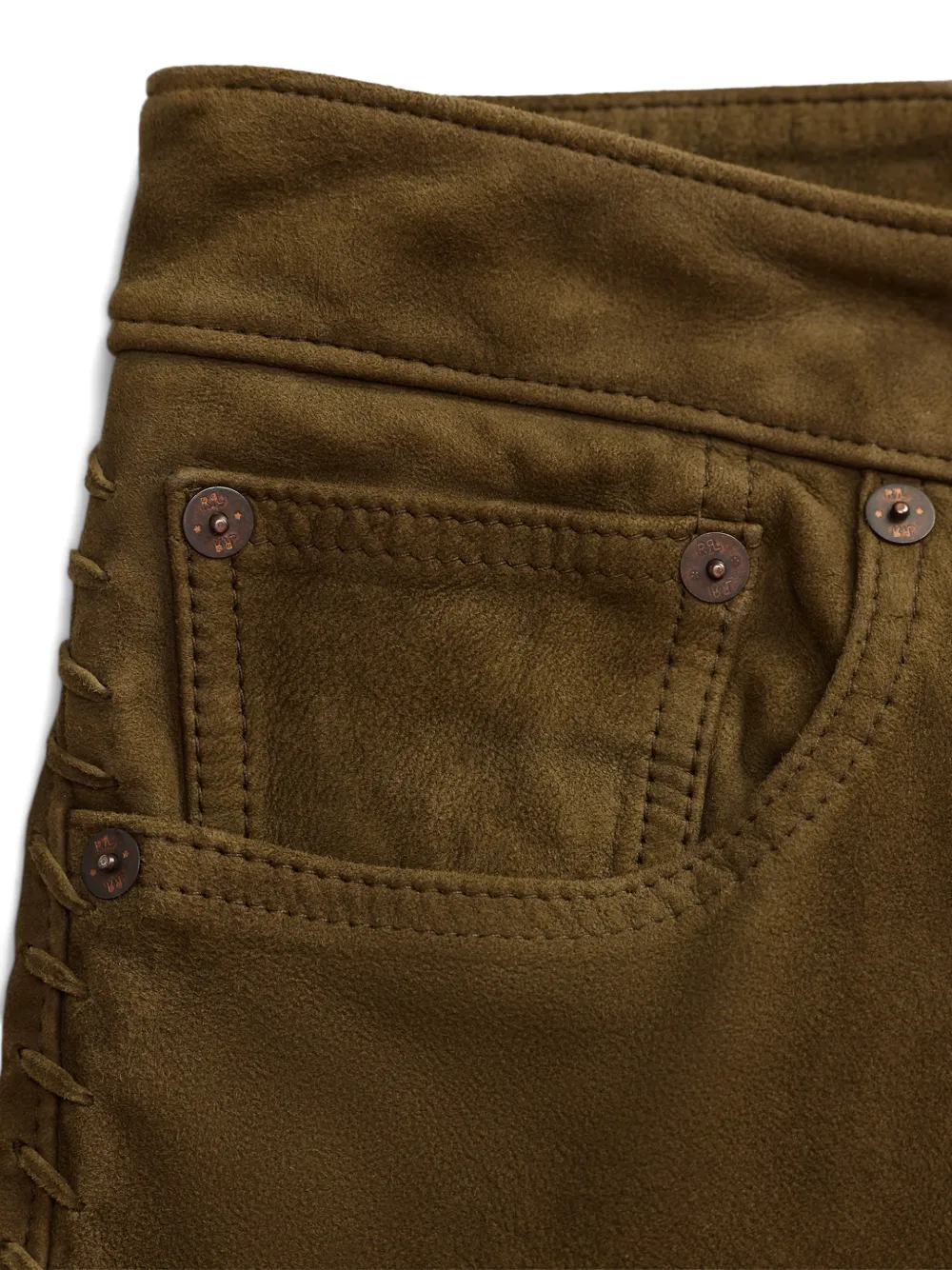 Ralph Lauren RRL Suède broek met kant Bruin