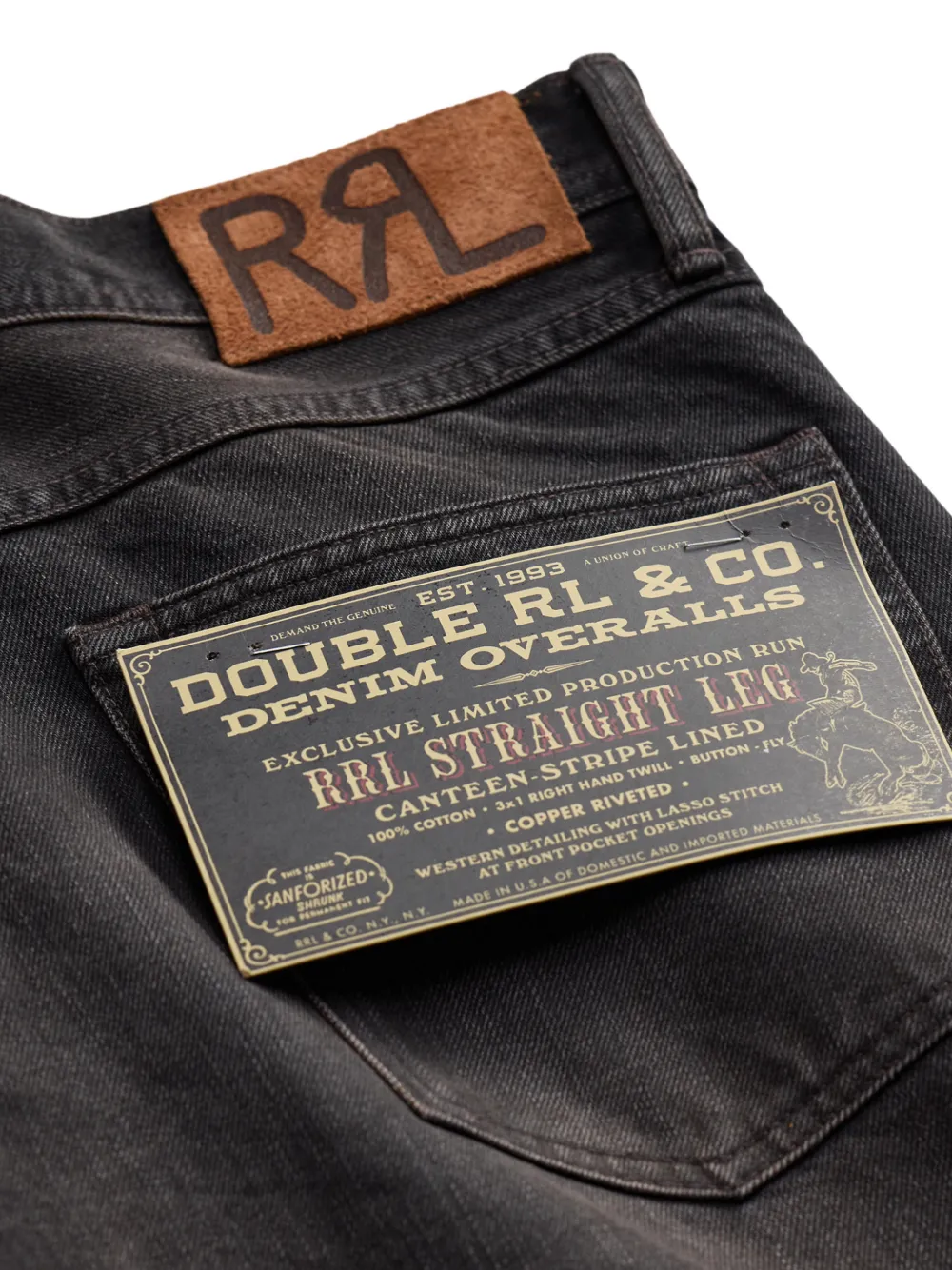 Ralph Lauren RRL Straight jeans met zak Zwart