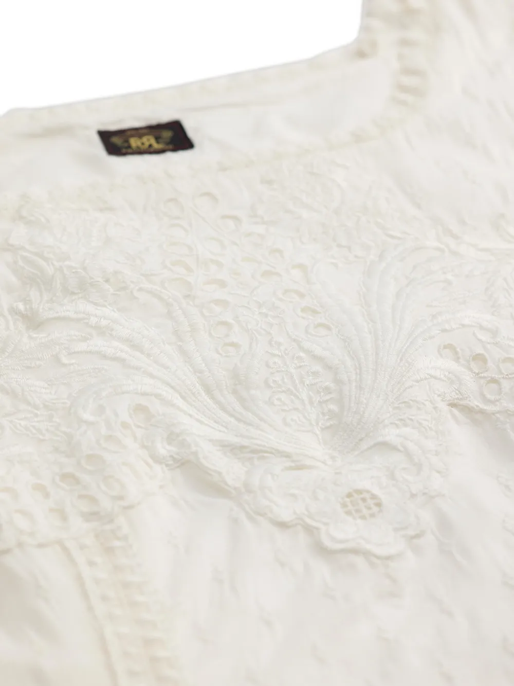 Ralph Lauren RRL Broderie anglaise midi-jurk Beige