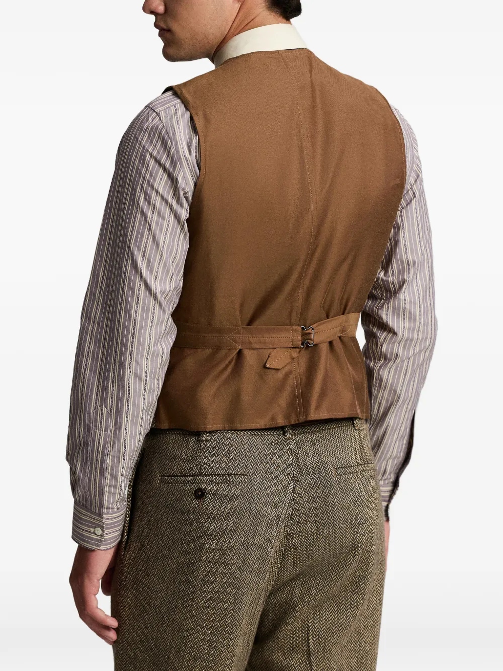 Ralph Lauren RRL Gilet met visgraatpatroon Bruin