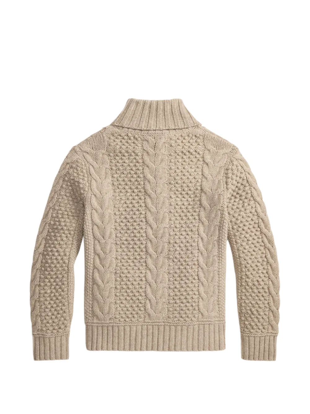 Ralph Lauren RRL Kabelgebreide trui met sjaalkraag Beige