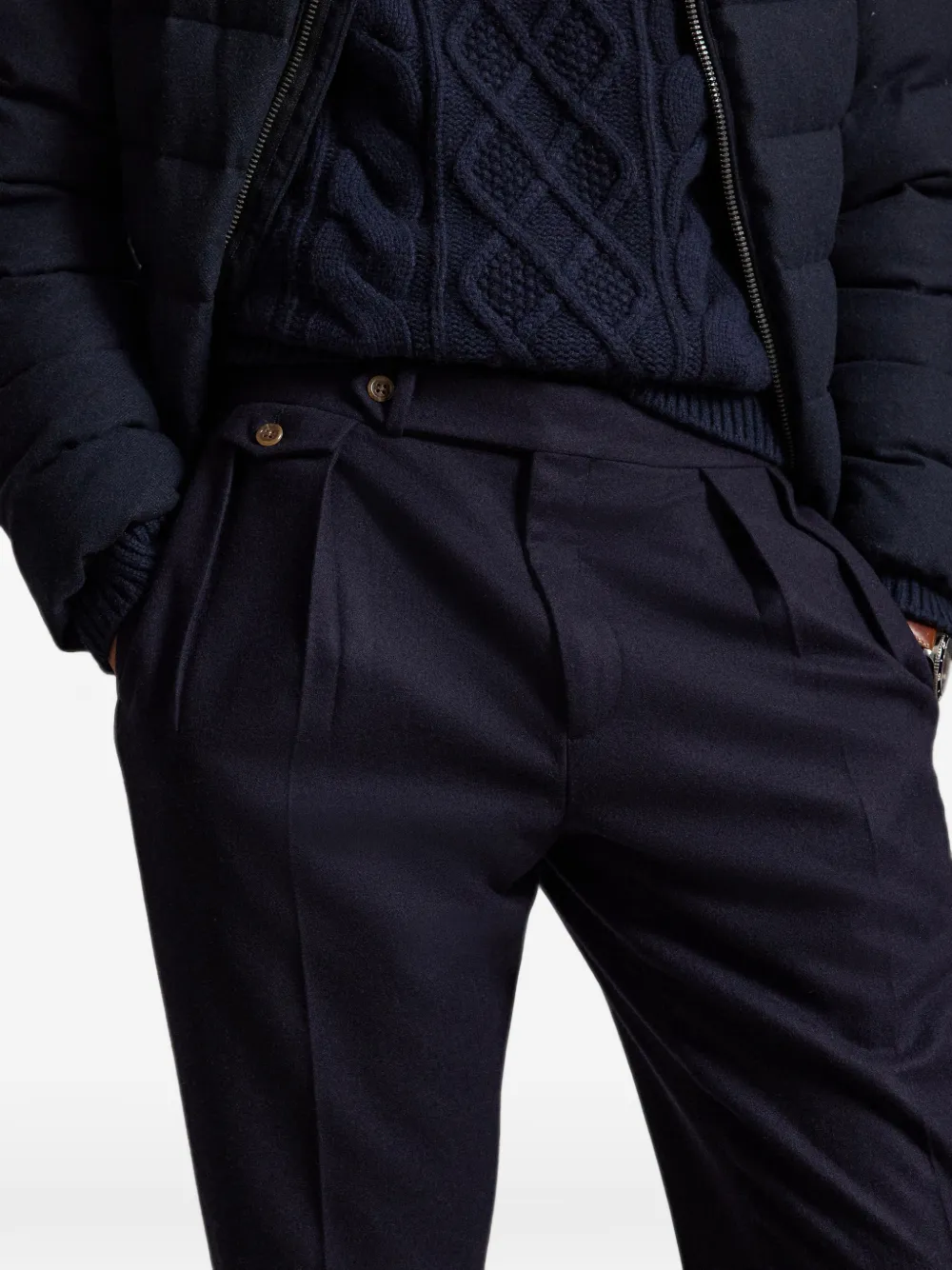 Polo Ralph Lauren Flanellen wollen pantalon Blauw