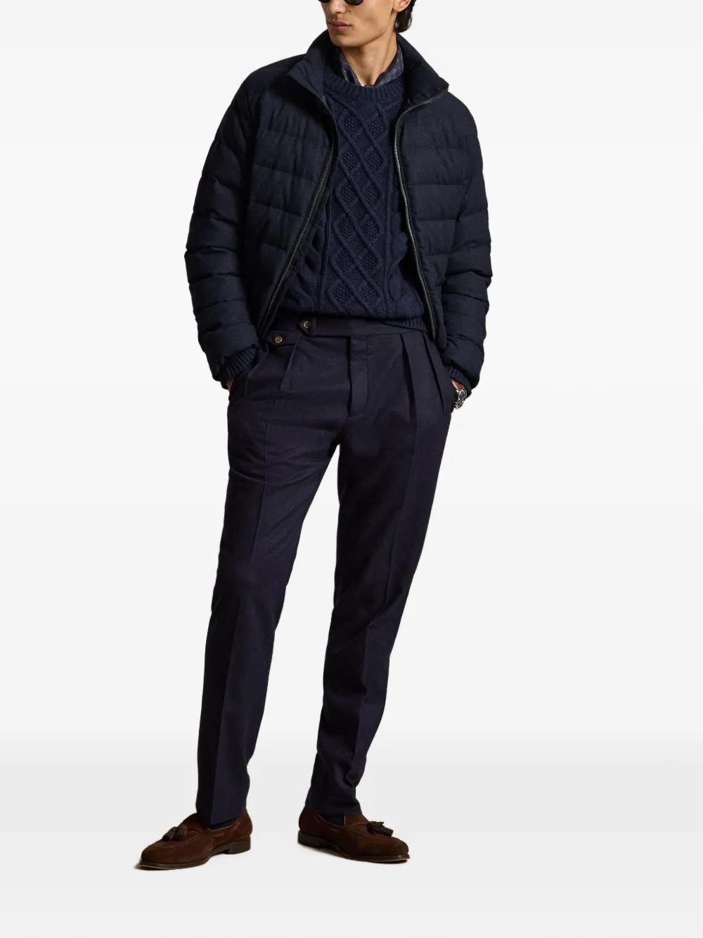 Polo Ralph Lauren Flanellen wollen pantalon Blauw