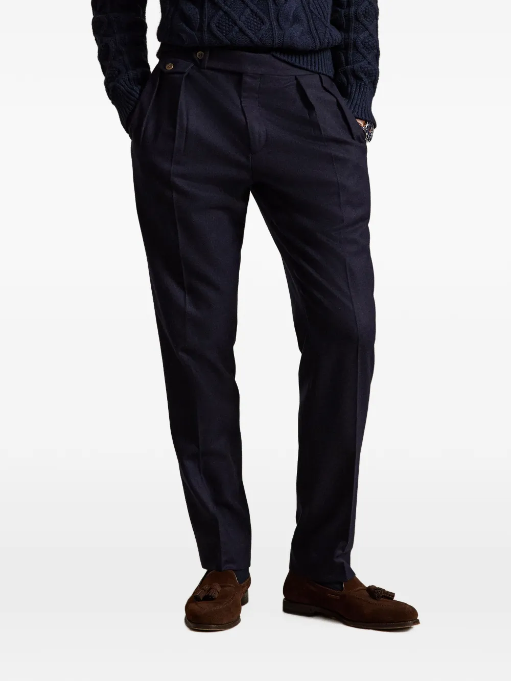 Polo Ralph Lauren Flanellen wollen pantalon Blauw