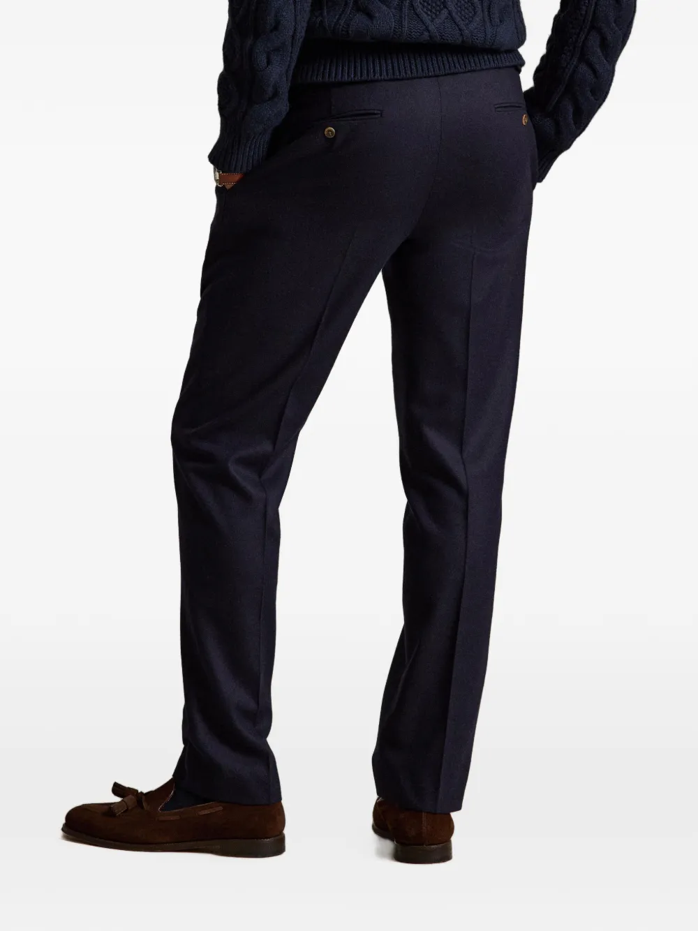 Polo Ralph Lauren Flanellen wollen pantalon Blauw