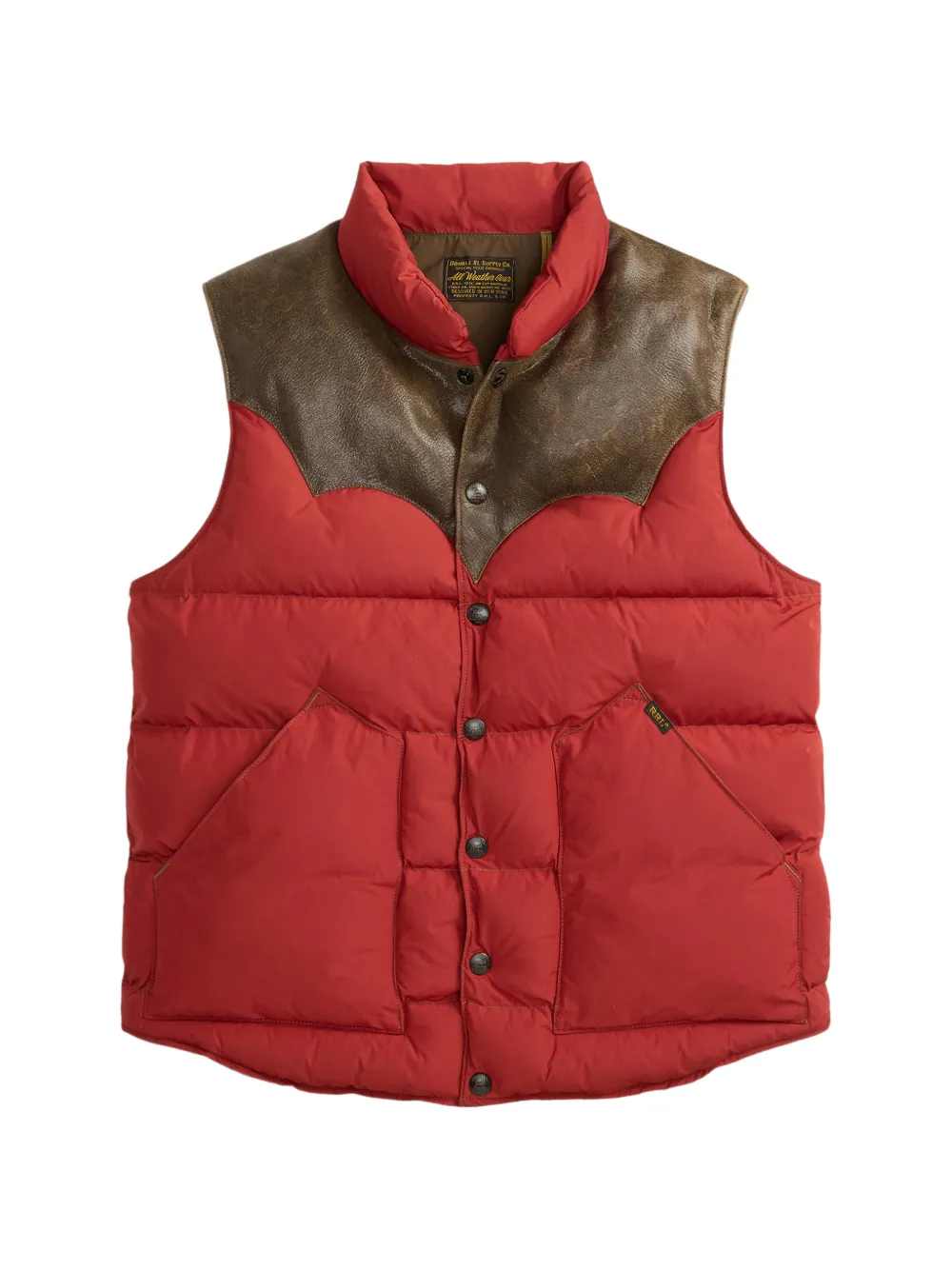 Ralph Lauren RRL leather-yoke quilted gilet - Red