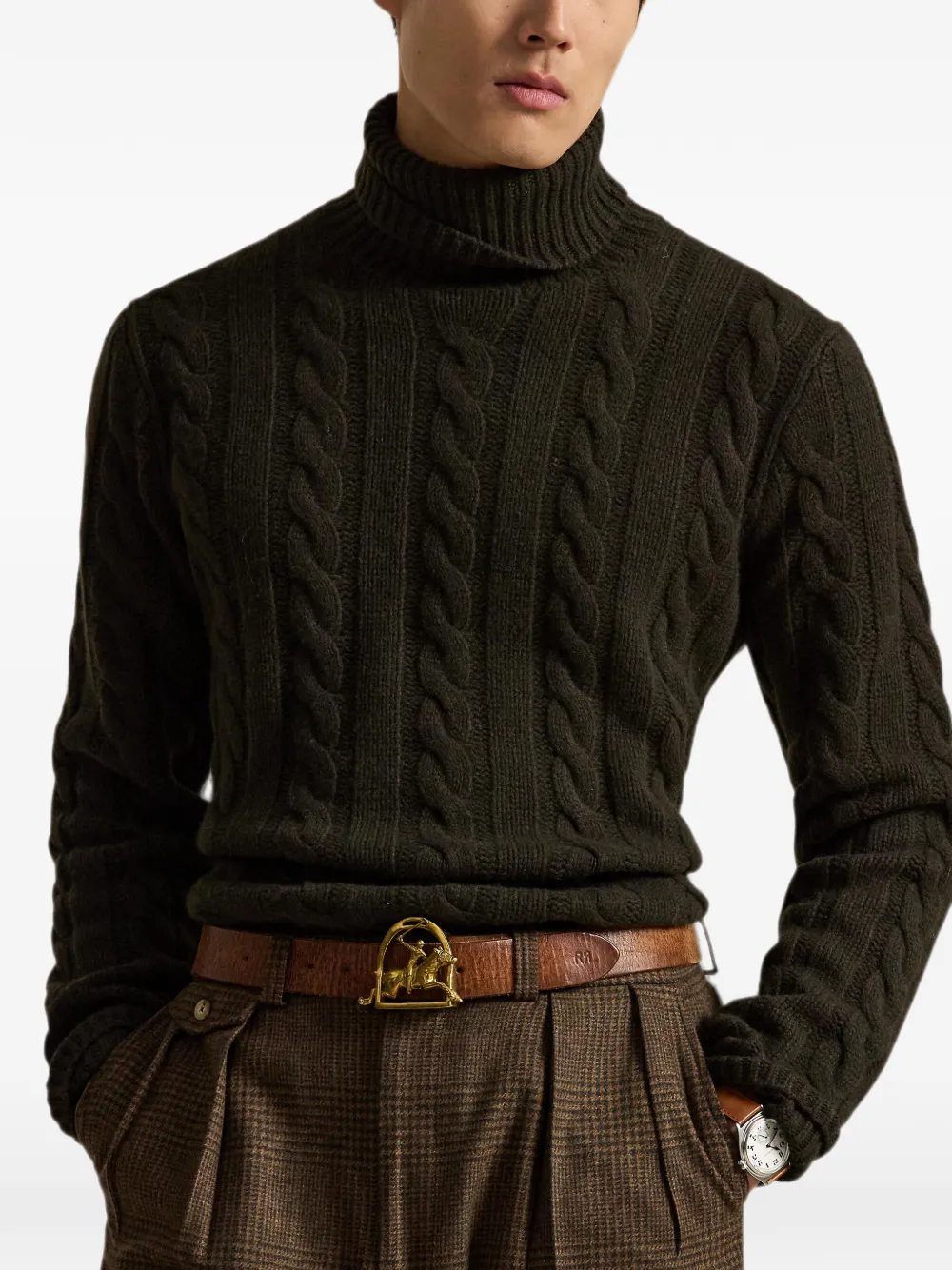 Polo Ralph Lauren Kabelgebreide coltrui Groen