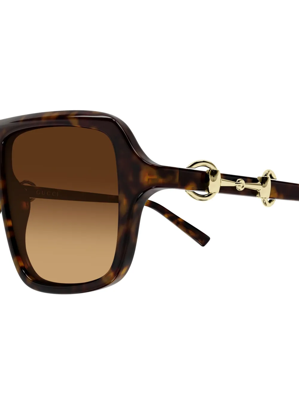 Gucci Eyewear Zonnebril met vierkant Horsebit-detail Bruin