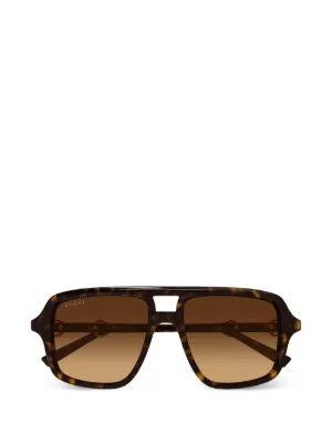 Gucci Eyewear horsebit-detail geometric-frame Sunglasses  display picture 2