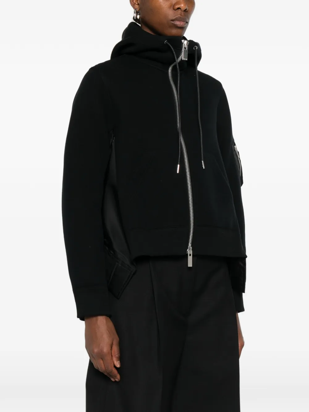 sacai Jack met capuchon en rits Zwart