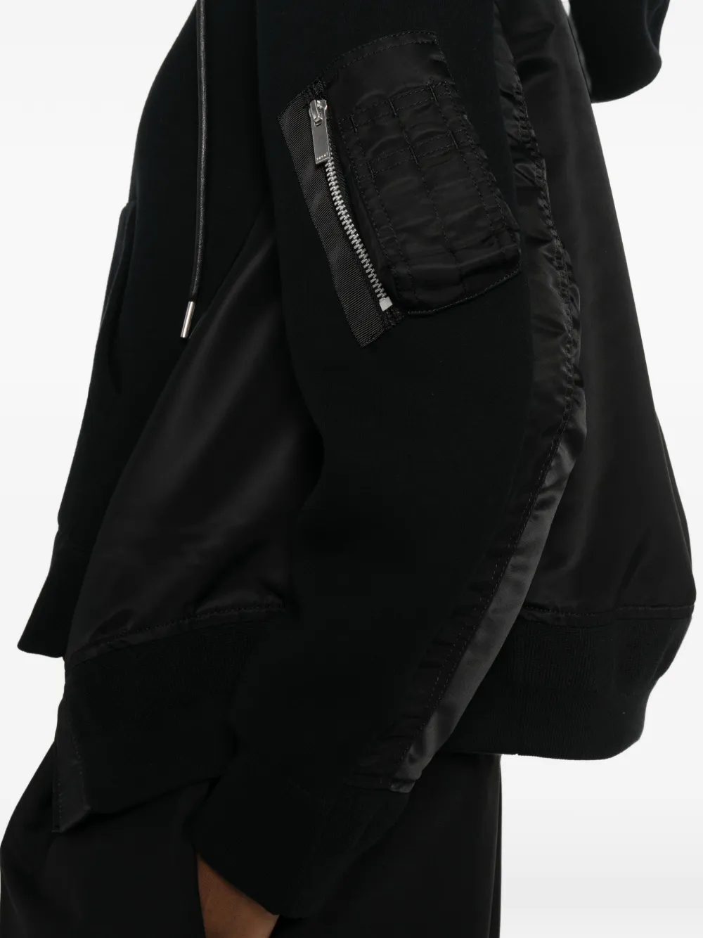 sacai Jack met capuchon en rits Zwart
