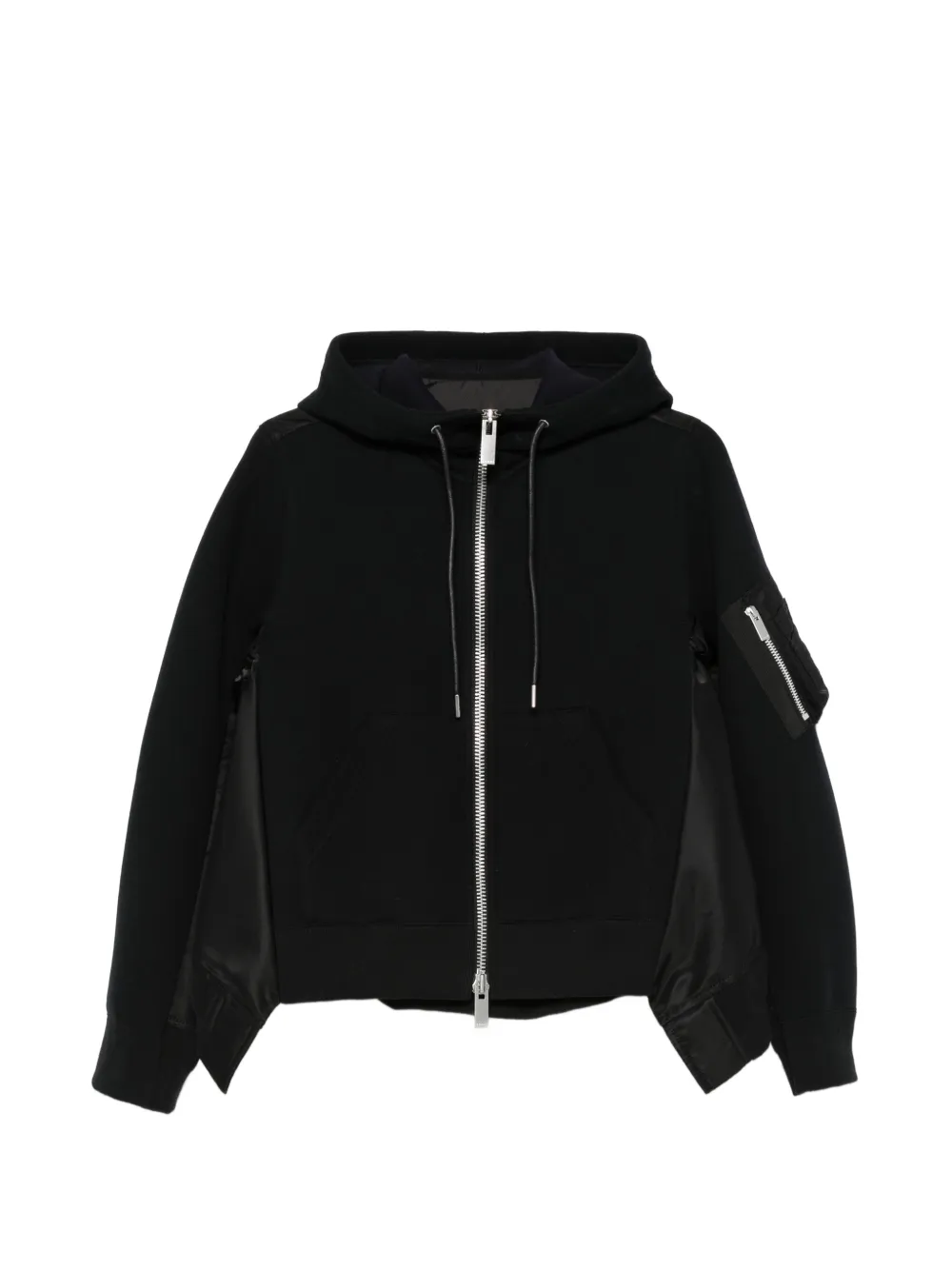 sacai hooded zip-up jacket - Schwarz