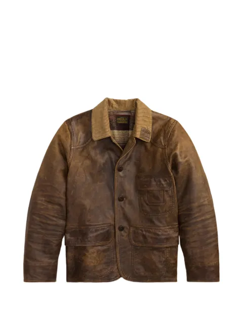 Ralph Lauren RRL corduroy-collar leather jacket