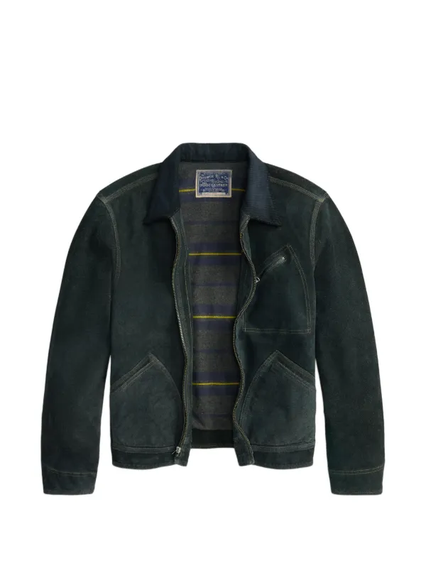 Ralph Lauren RRL Zip Suede Jacket | Blue | FARFETCH