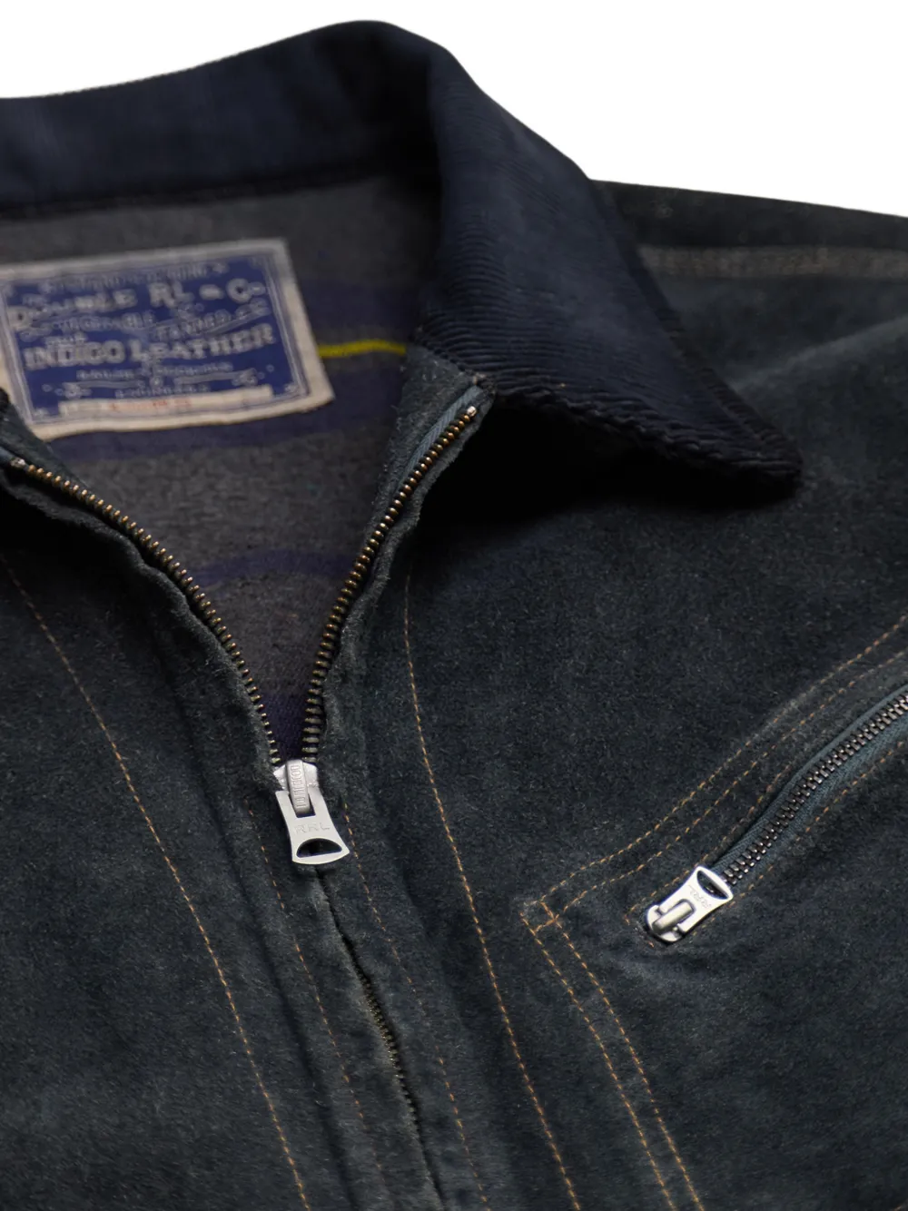 Ralph Lauren RRL Suède jack met rits Blauw