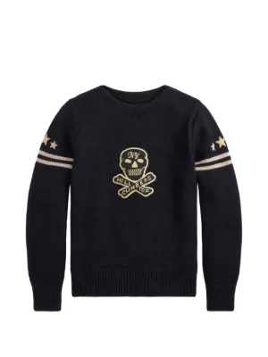 Ralph Lauren RRL skull-patch shawl-collar Cardigan | Black | FARFETCH
