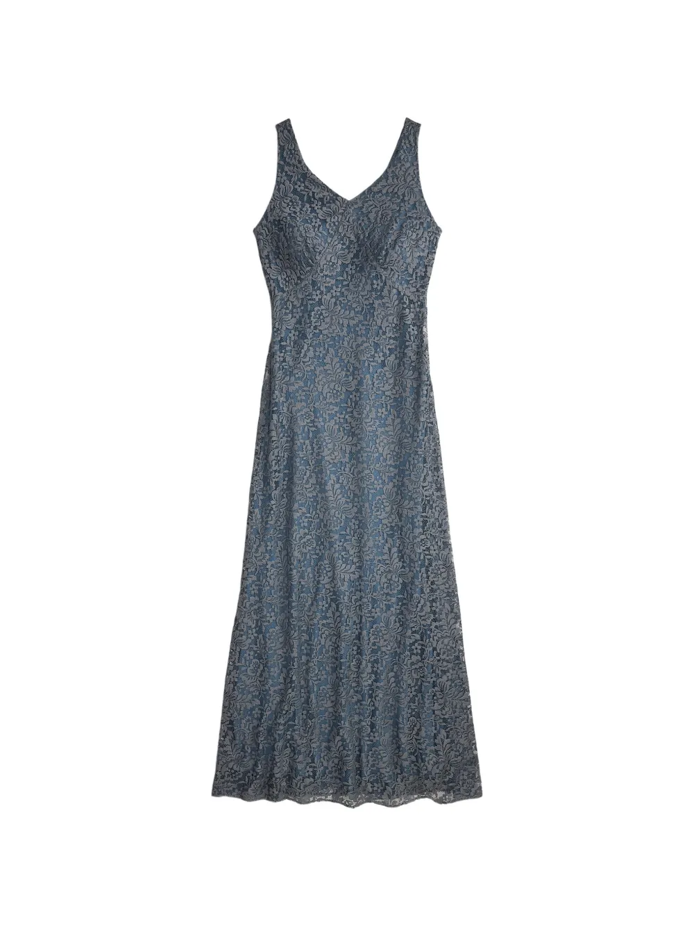 Ralph Lauren RRL Midi-jurk van kant en V-hals Blauw