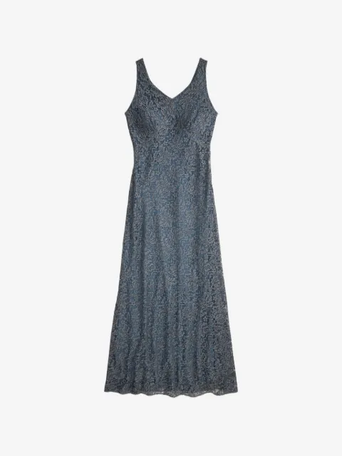 Ralph Lauren RRL vestido midi de encaje con cuello en V