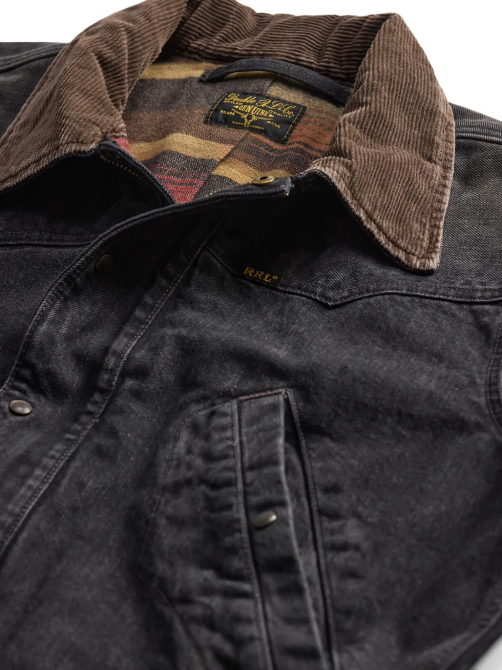 Ralph Lauren RRL Katoenen tuinbroek met ribfluwelen kraag Zwart
