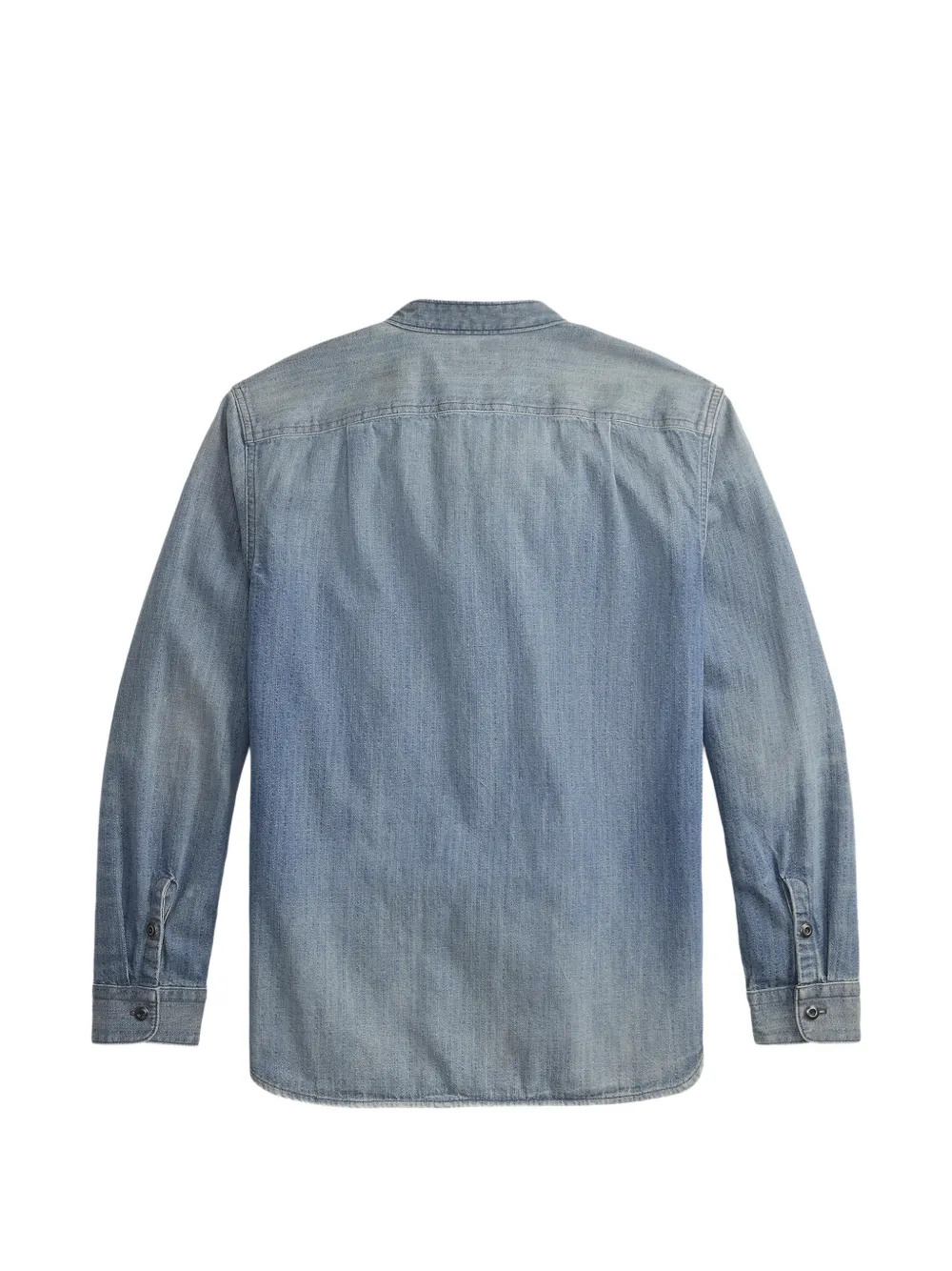 Ralph Lauren RRL Overhemd met opgestikte zak en bandkraag Blauw