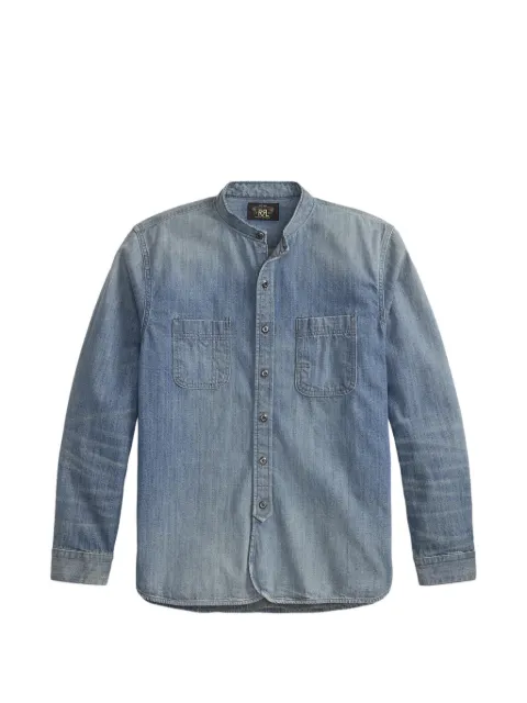 Ralph Lauren RRL band-collar patch-pocket shirt