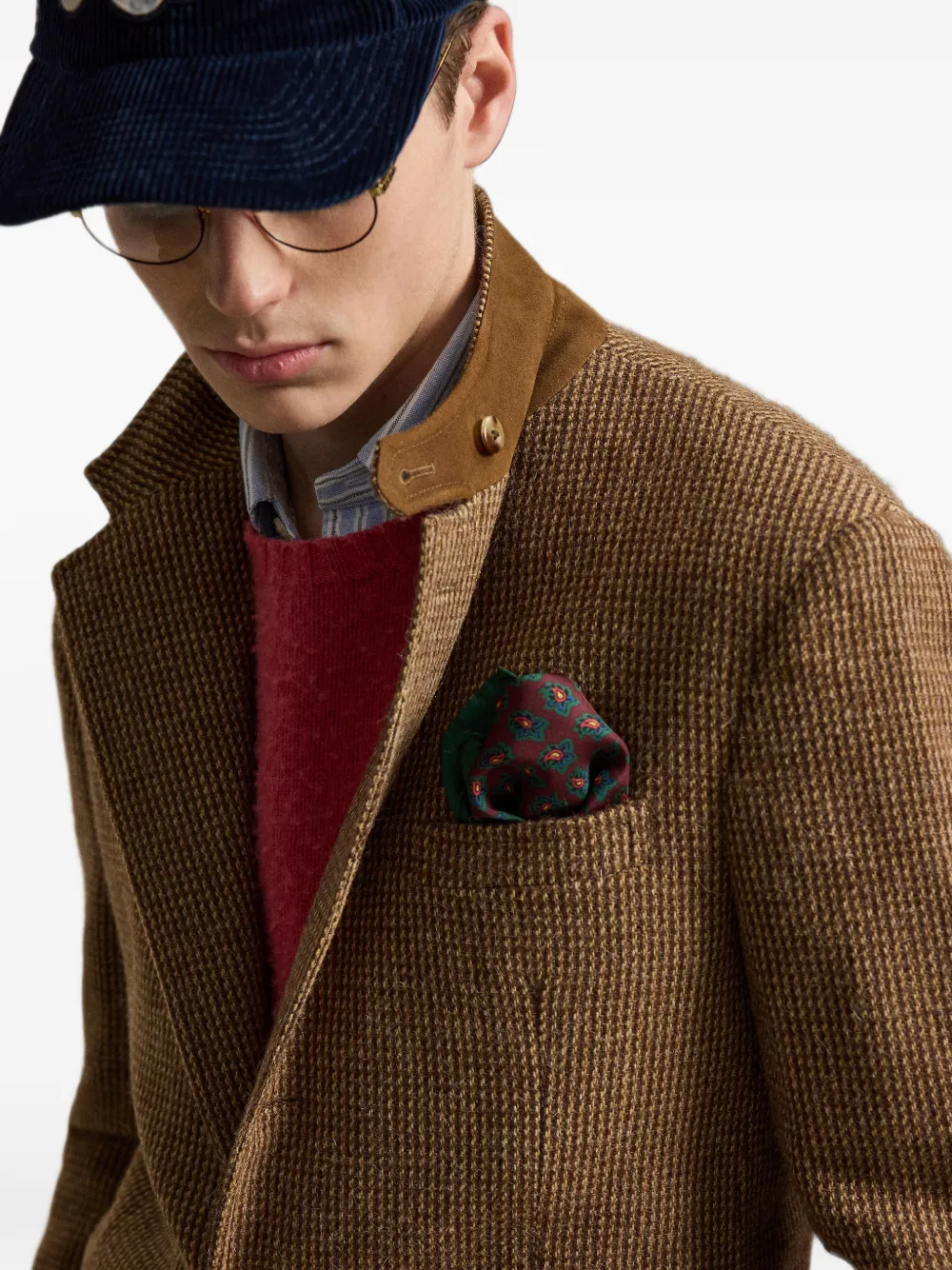 Polo Ralph Lauren Getailleerde blazer met geweven effect Bruin