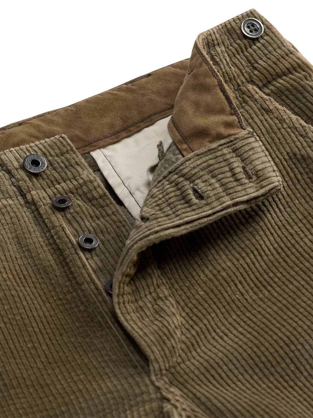 Ralph Lauren RRL Gerafelde ribfluwelen broek Groen
