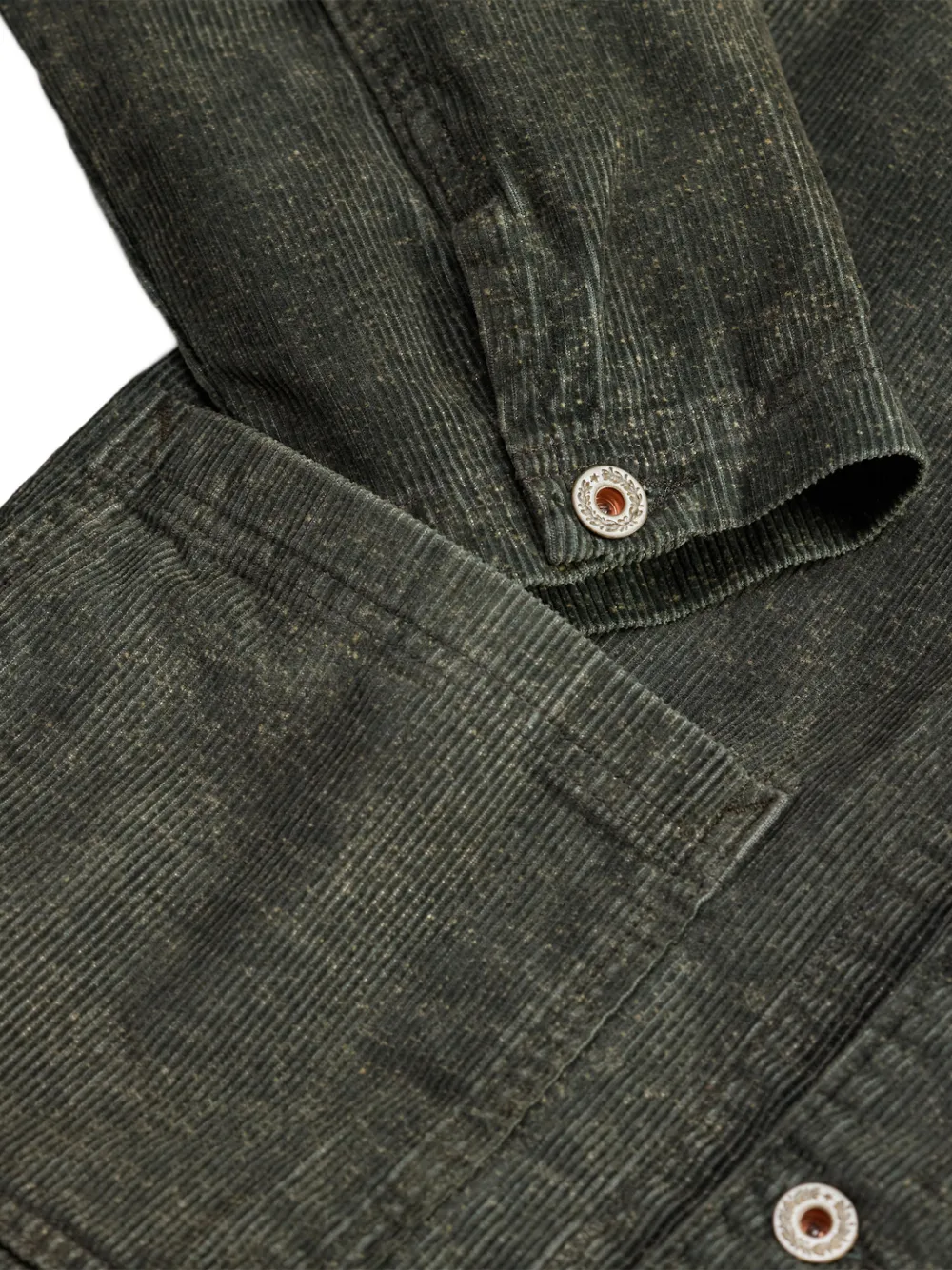 Ralph Lauren RRL Ribfluwelen shirtjack met opgestikte zak Groen
