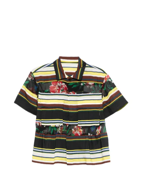 sacai striped floral-print blouse