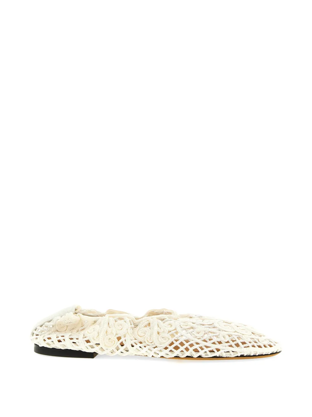 ODISSI Iris crocheted braided ballet flats - Toni neutri