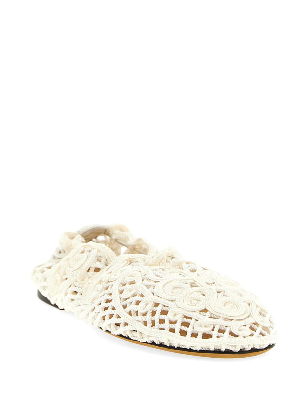  Odissi Iris Crocheted Braided Ballet Flats - Neutrals 