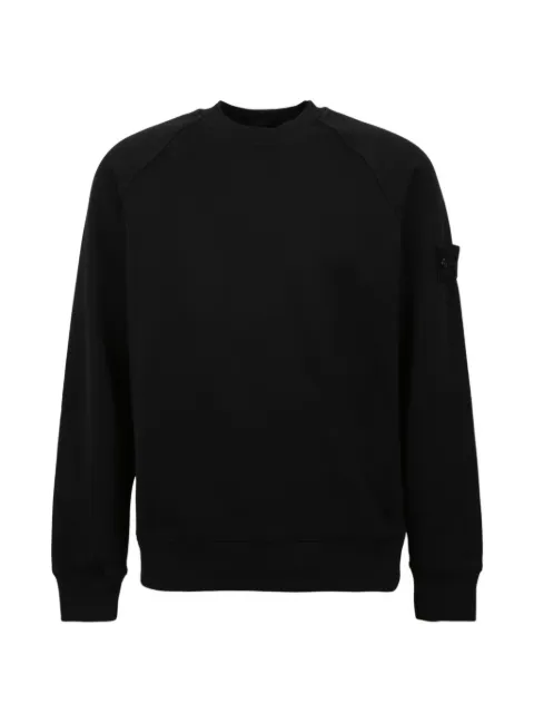 Stone Island sweatshirt med rundad hals och märke