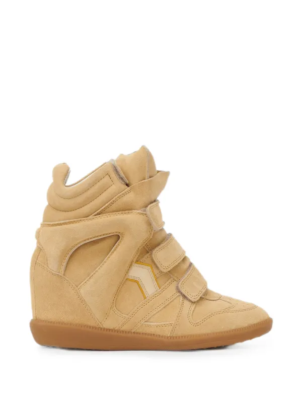 Isabel Marant Bekett Suede Wedge Sneakers in Neutrals