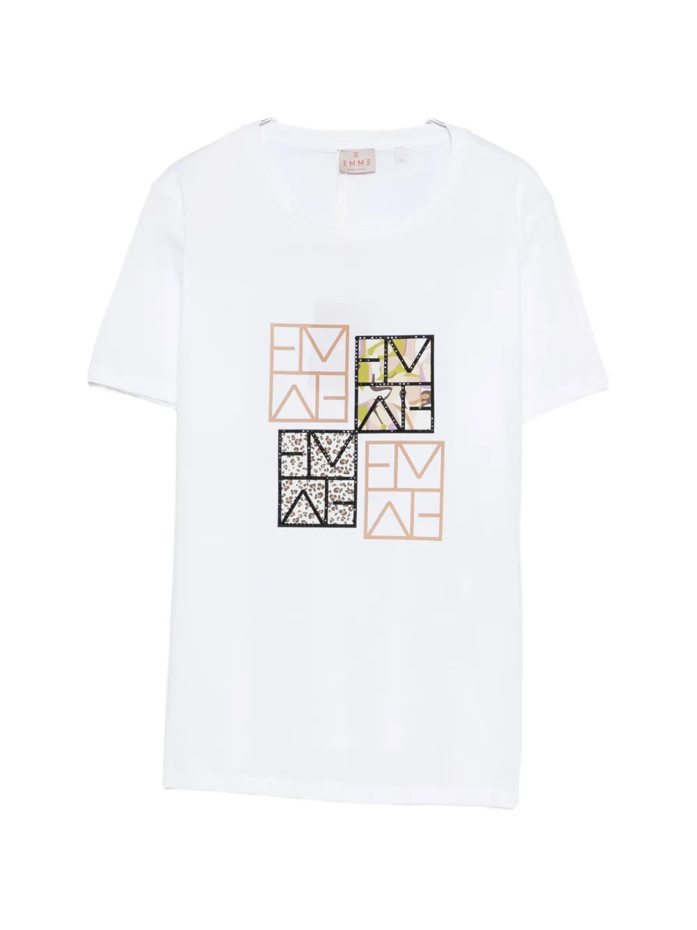 Marella Marea Geometric Print T-shirt In White