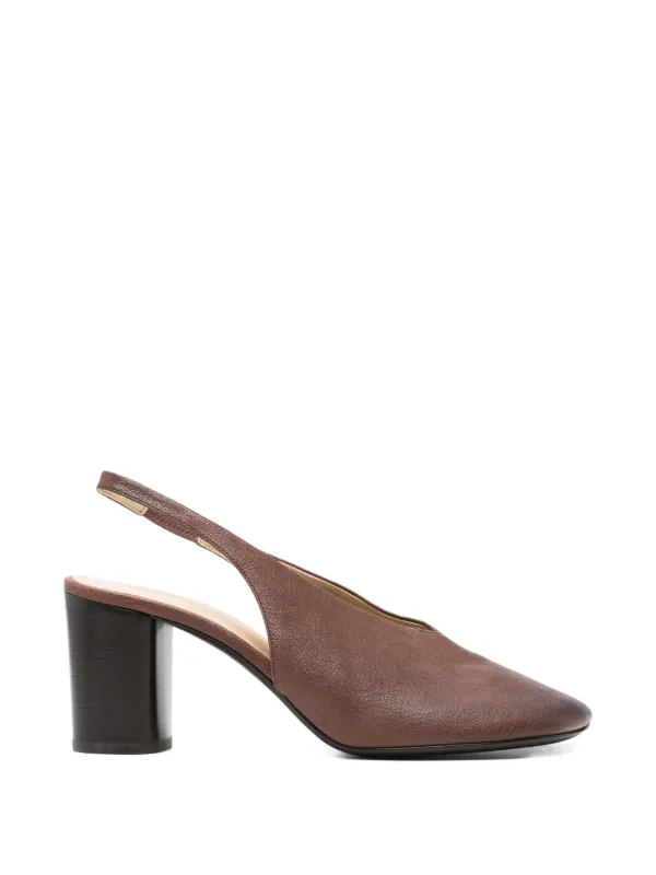 Lemaire Glove Slingback Pumps 80mm Heel in Leather in Brown
