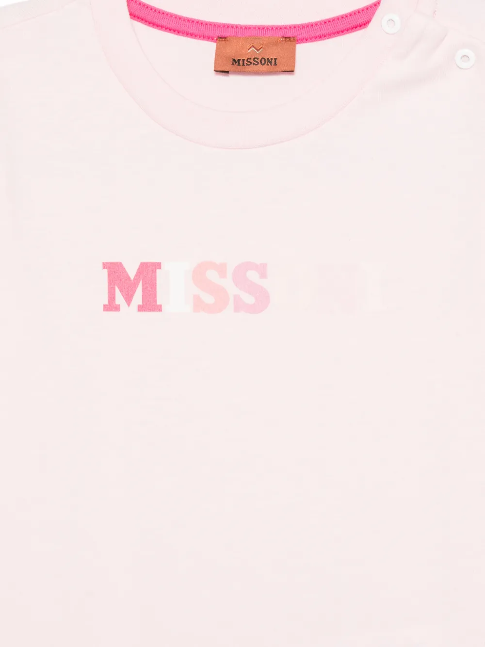 Missoni Kids T-shirt met logoprint Roze