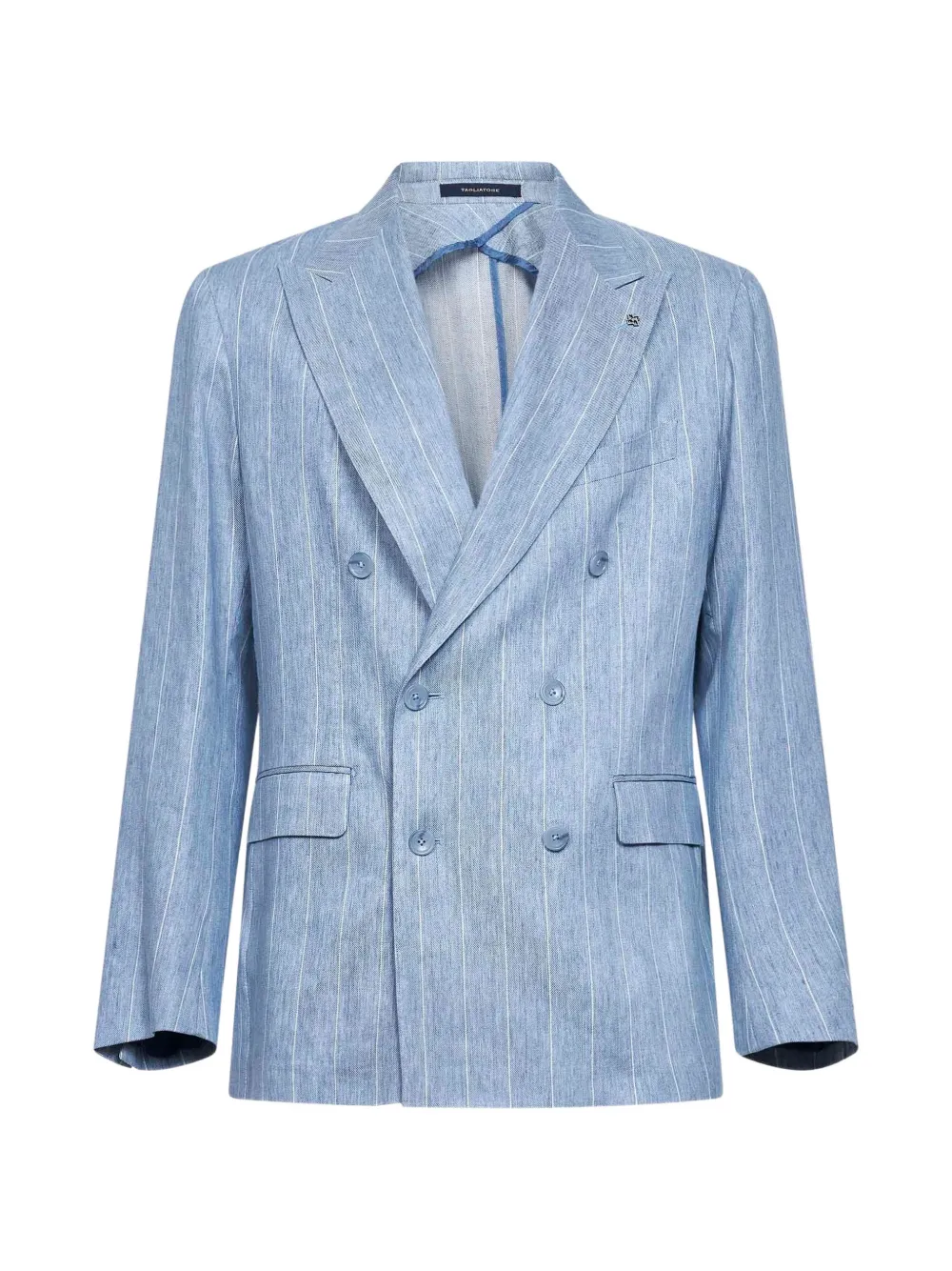 Tagliatore peak lapel striped jacket - Blu