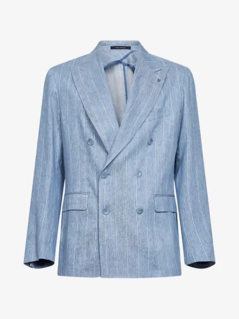 Tagliatore peak lapel striped jacket