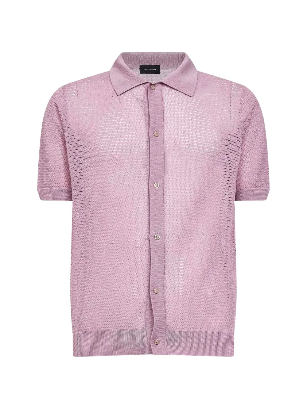 Tagliatore pointelle-knit short-sleeve shirt - Rosa