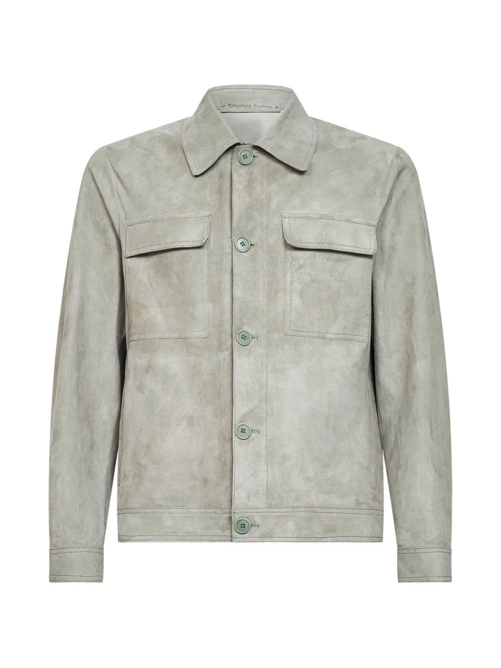 Salvatore Santoro button chest pocket leather jacket - Grau