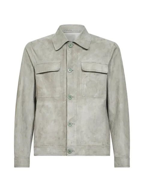 Salvatore Santoro button chest pocket leather jacket