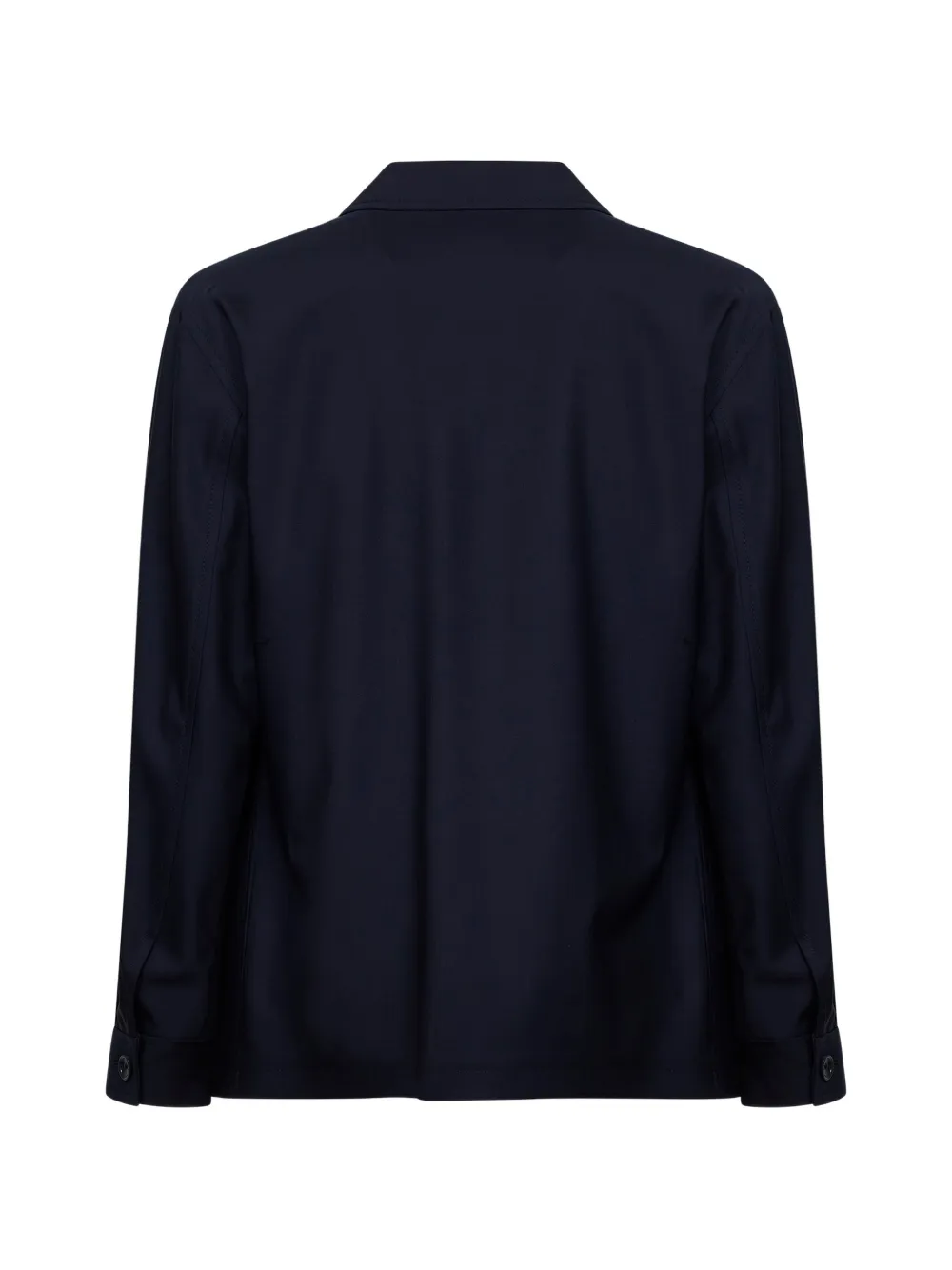 Tagliatore Wollen overhemd met logo Blauw