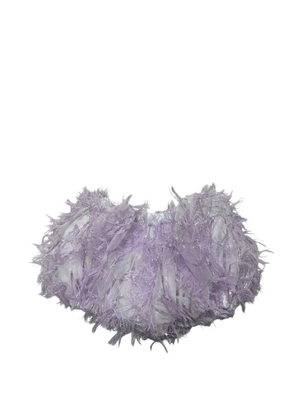 alapage feather-embellished metallic-thread shorts - Viola